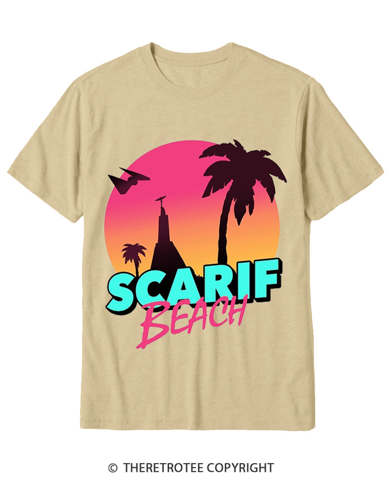 TheRetroTee Data Vault Beach 1980s Cotton T-Shirt