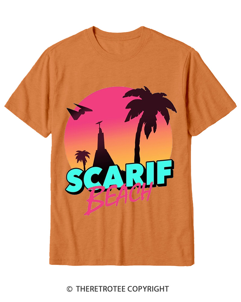 TheRetroTee Data Vault Beach 1980s Cotton T-Shirt