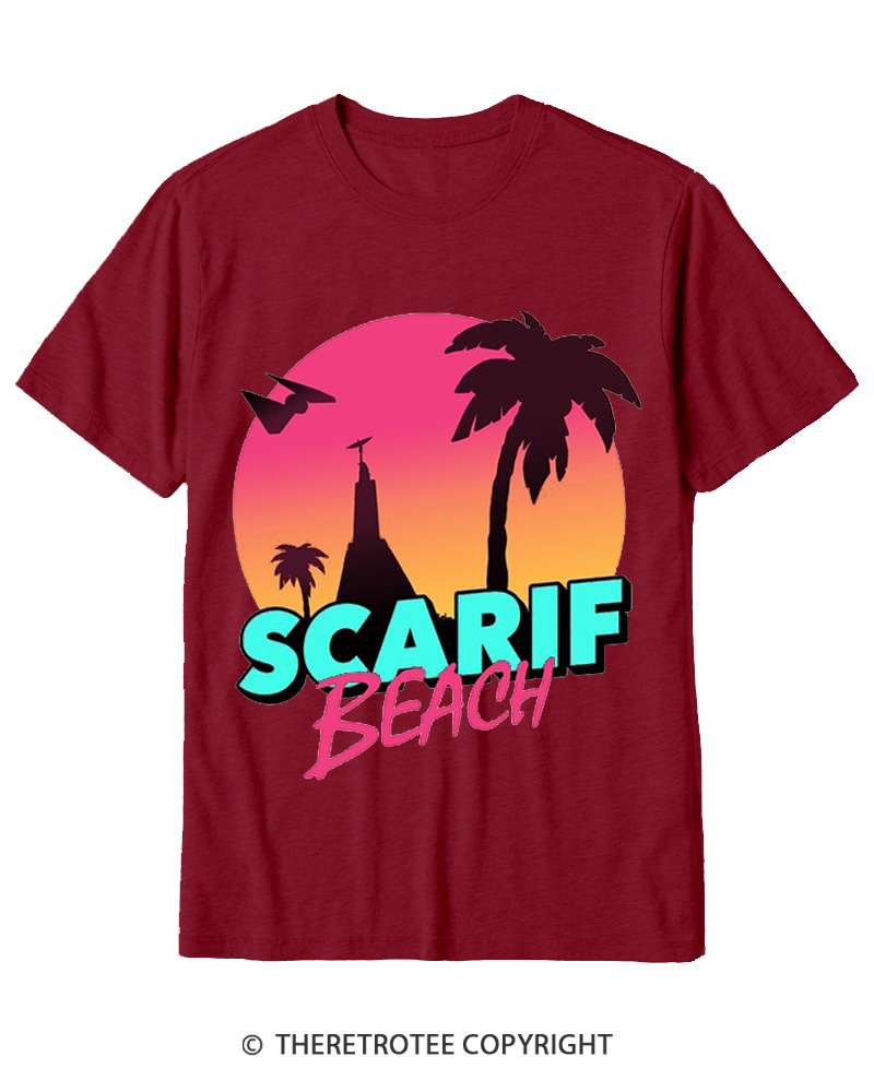 TheRetroTee Data Vault Beach 1980s Cotton T-Shirt