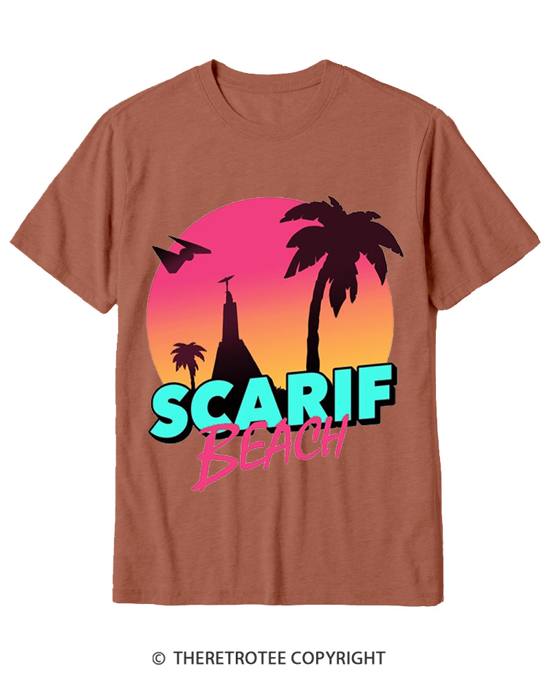 TheRetroTee Data Vault Beach 1980s Cotton T-Shirt