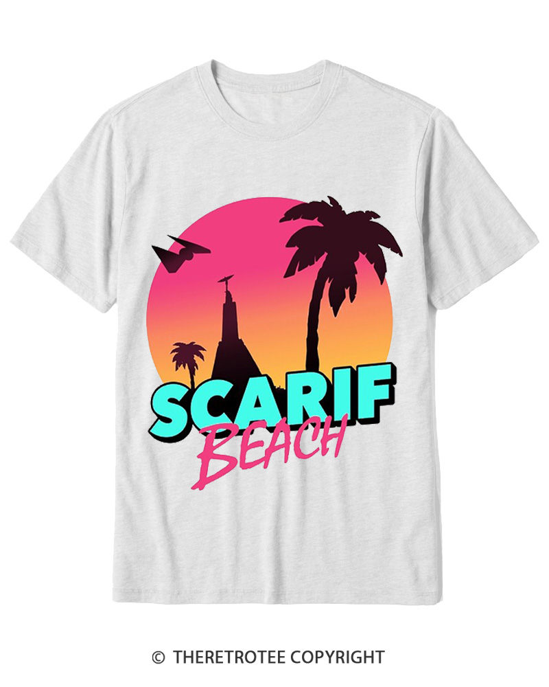 TheRetroTee Data Vault Beach 1980s Cotton T-Shirt