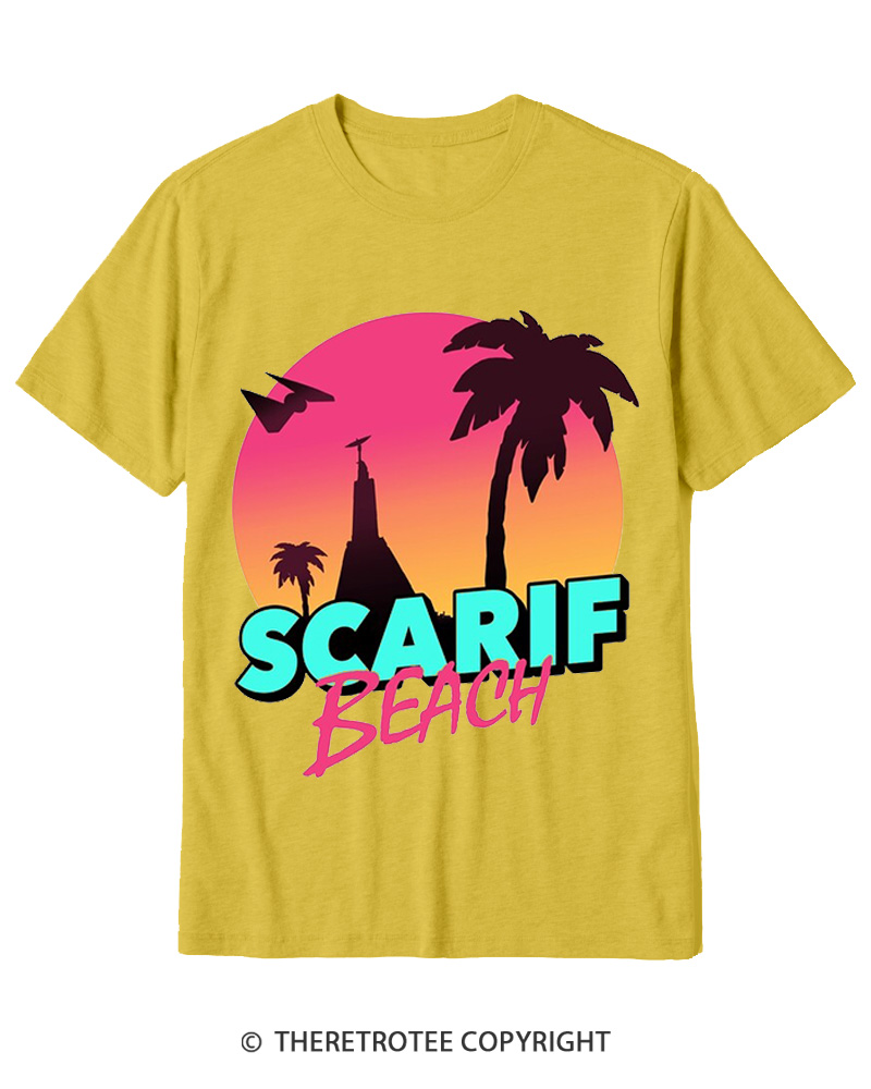 TheRetroTee Data Vault Beach 1980s Cotton T-Shirt