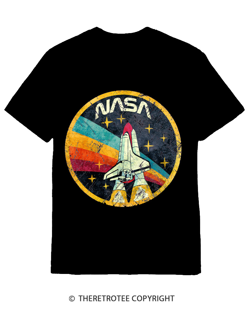 TheRetroTee Orbital Launch Program 1970s Cotton T-Shirt
