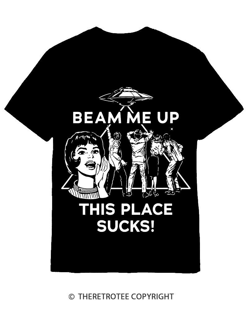 TheRetroTee Beam Me Up 1960s Cotton T-Shirt