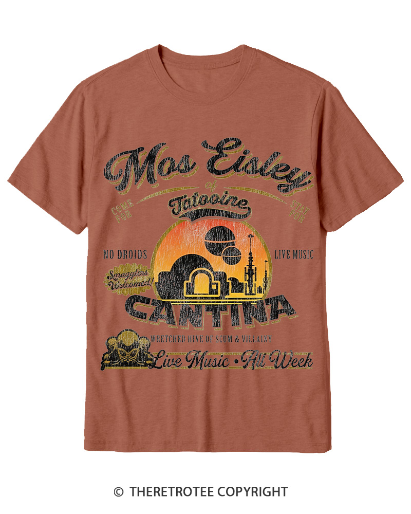 TheRetroTee Desert Outpost Cantina 1980s Cotton T-Shirt
