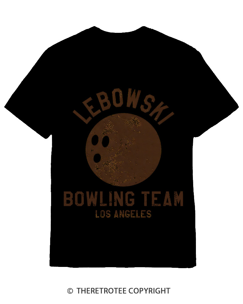 TheRetroTee Lebowski Bowling Team Los Angeles 1980s Cotton T-Shirt