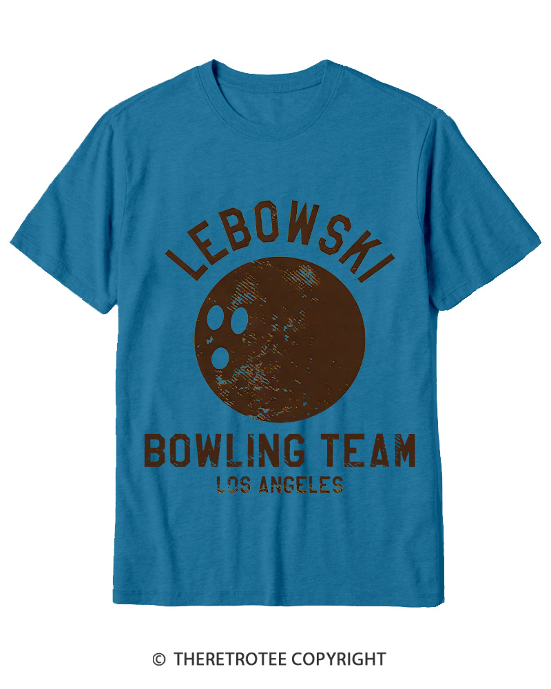 TheRetroTee Lebowski Bowling Team Los Angeles 1980s Cotton T-Shirt