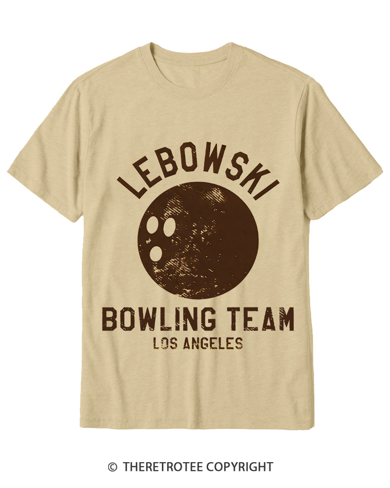 TheRetroTee Lebowski Bowling Team Los Angeles 1980s Cotton T-Shirt