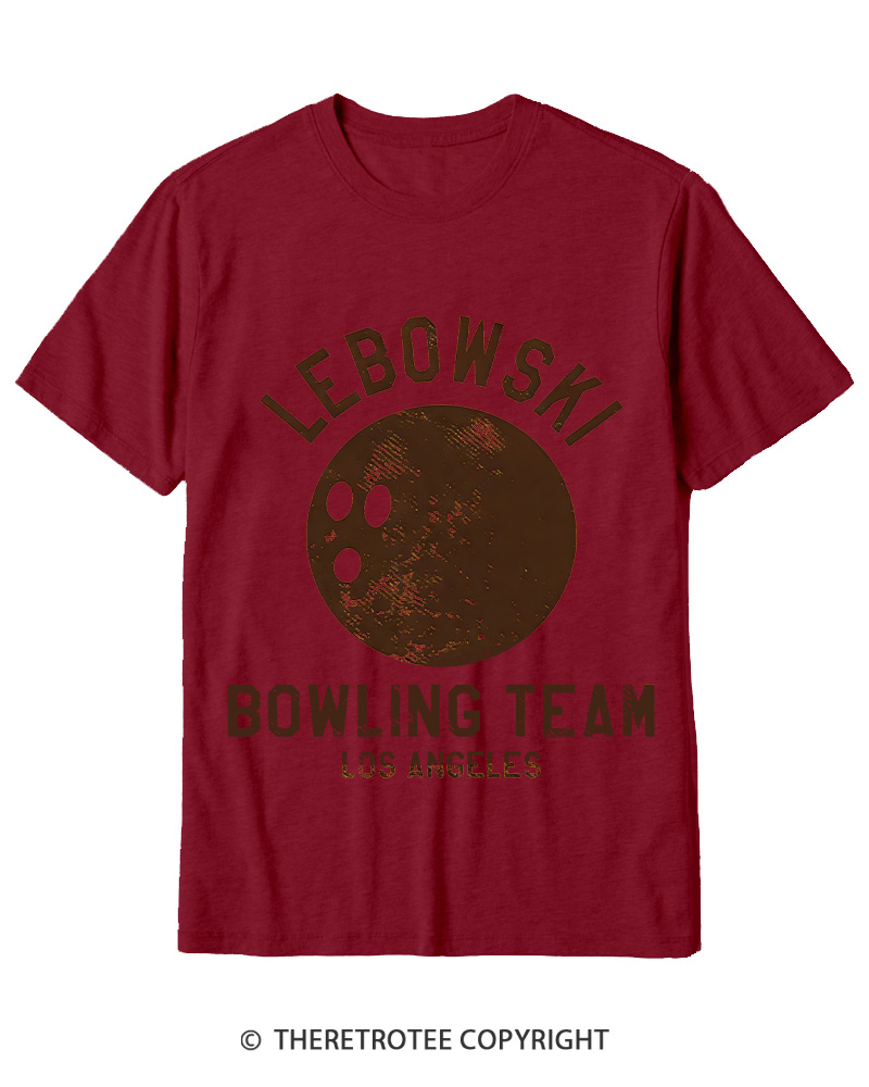 TheRetroTee Lebowski Bowling Team Los Angeles 1980s Cotton T-Shirt