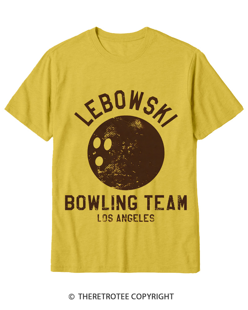 TheRetroTee Lebowski Bowling Team Los Angeles 1980s Cotton T-Shirt