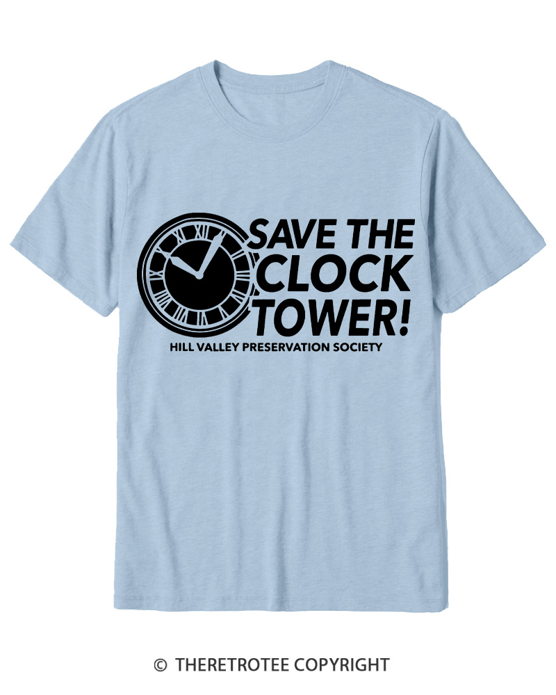 TheRetroTee Save The Clock Tower 1980s Cotton T-Shirt