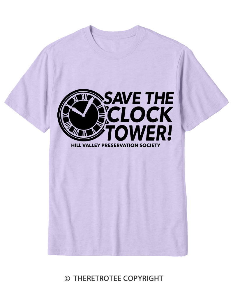 TheRetroTee Save The Clock Tower 1980s Cotton T-Shirt