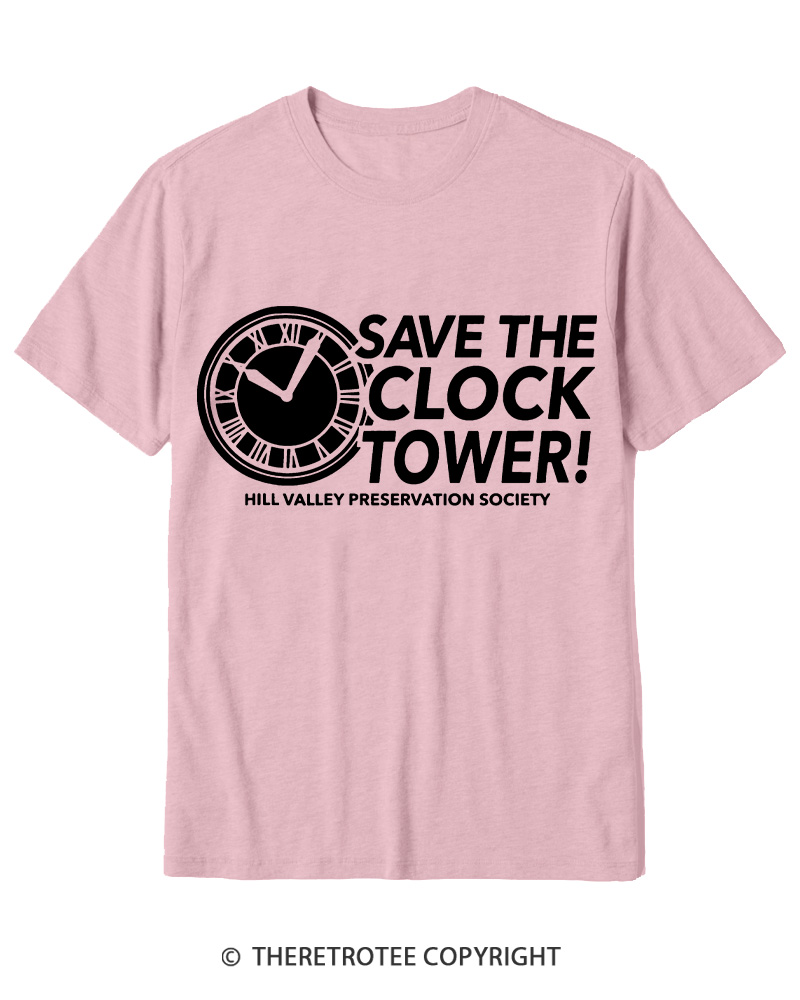 TheRetroTee Save The Clock Tower 1980s Cotton T-Shirt