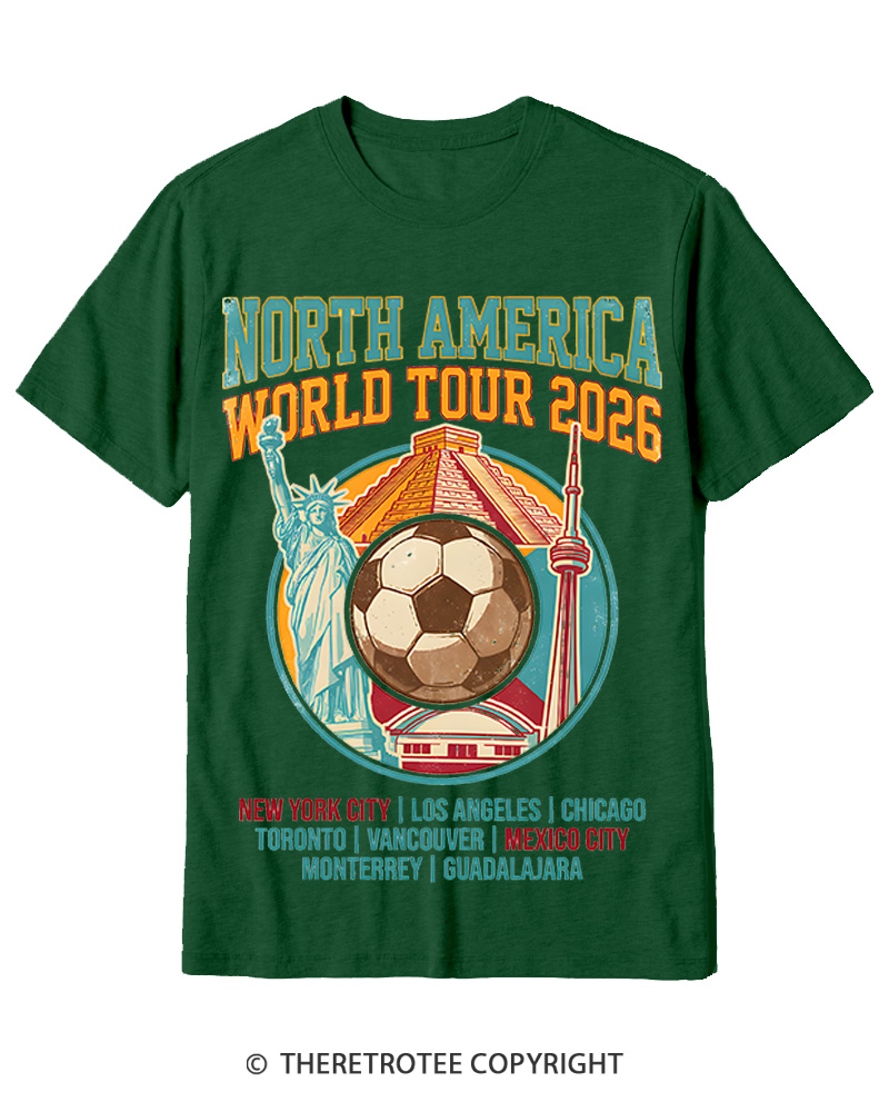 TheRetroTee 2026 World Tour Soccer Cotton T-Shirt