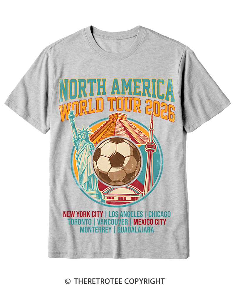 TheRetroTee 2026 World Tour Soccer Cotton T-Shirt