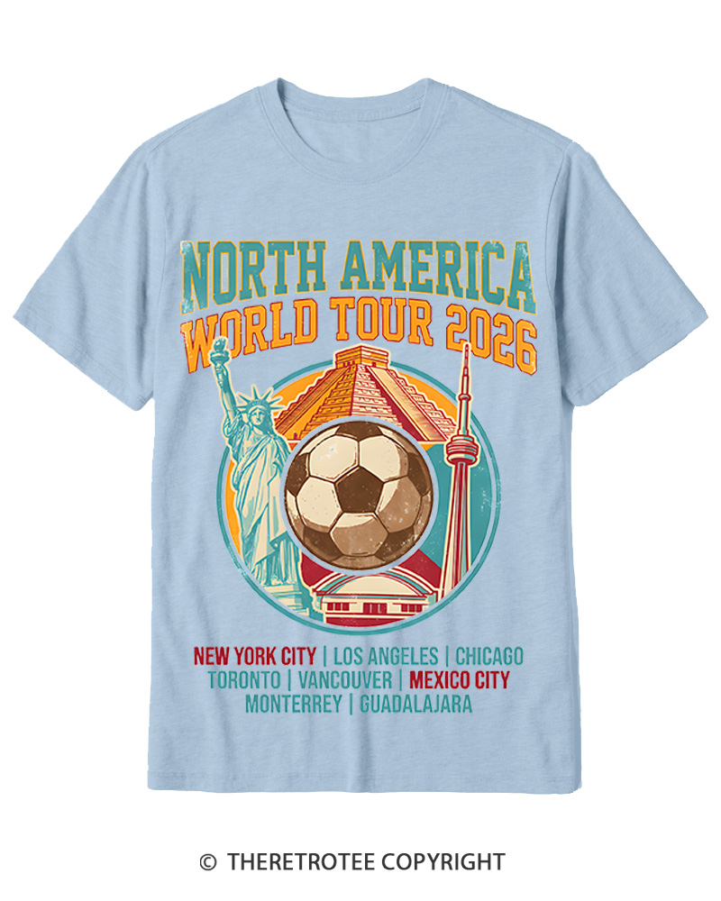 TheRetroTee 2026 World Tour Soccer Cotton T-Shirt