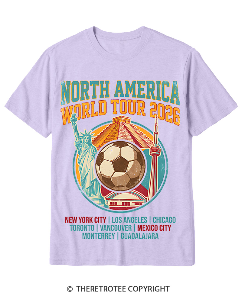 TheRetroTee 2026 World Tour Soccer Cotton T-Shirt