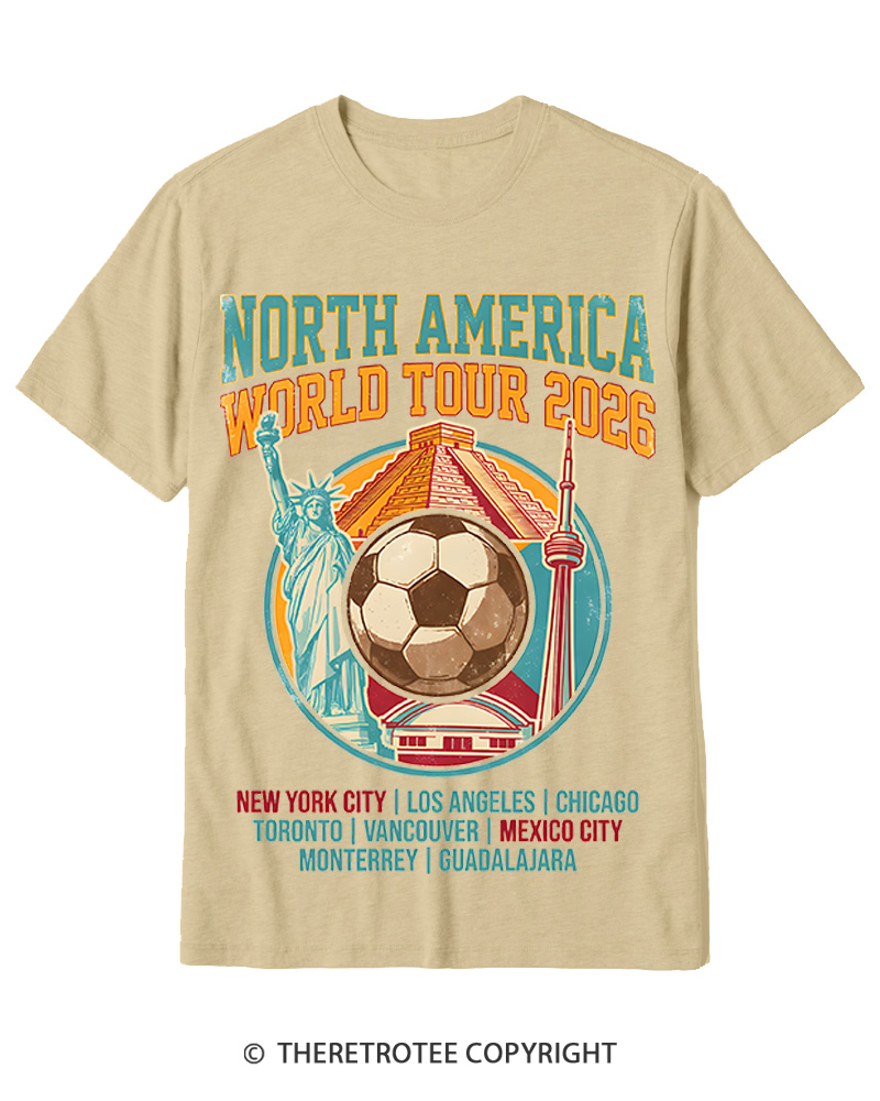 TheRetroTee 2026 World Tour Soccer Cotton T-Shirt
