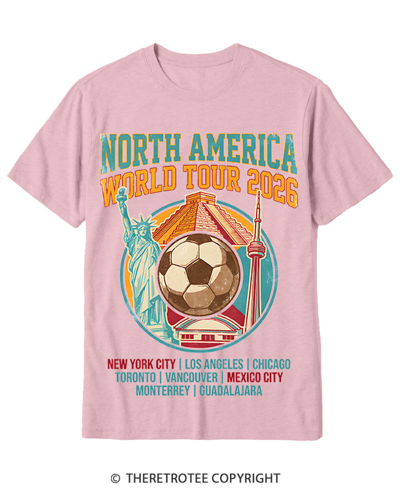 TheRetroTee 2026 World Tour Soccer Cotton T-Shirt