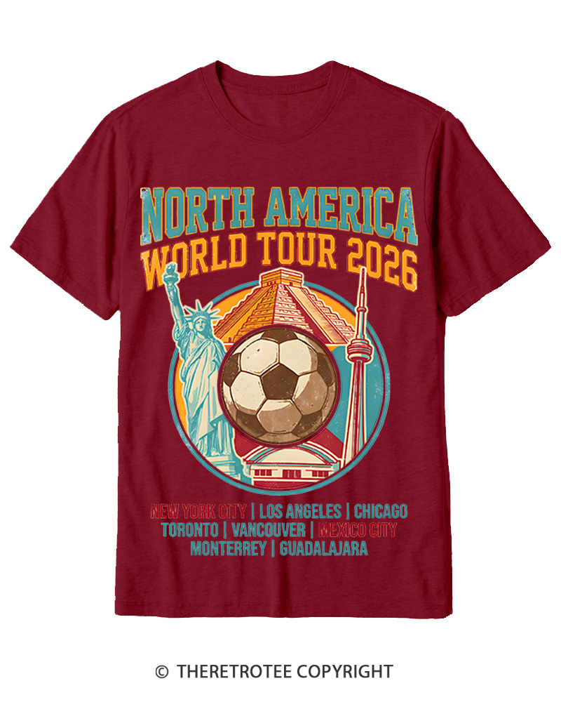 TheRetroTee 2026 World Tour Soccer Cotton T-Shirt