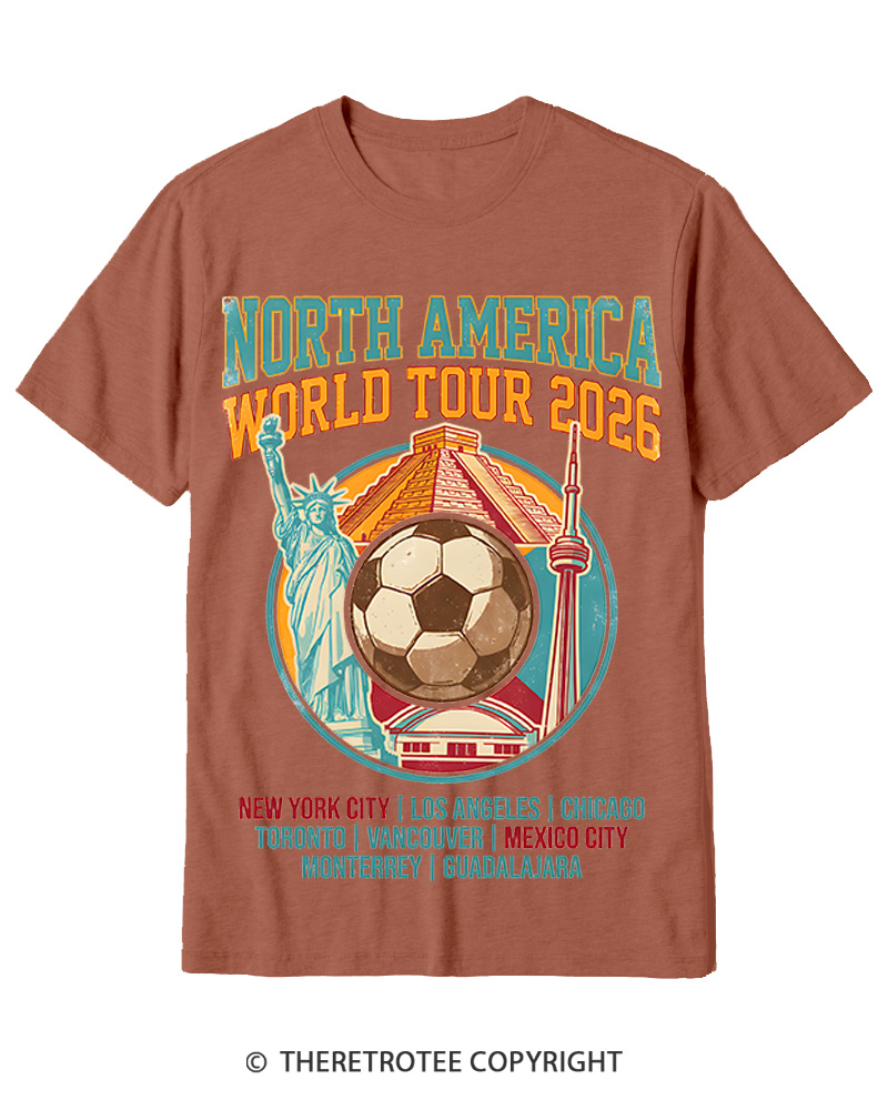TheRetroTee 2026 World Tour Soccer Cotton T-Shirt