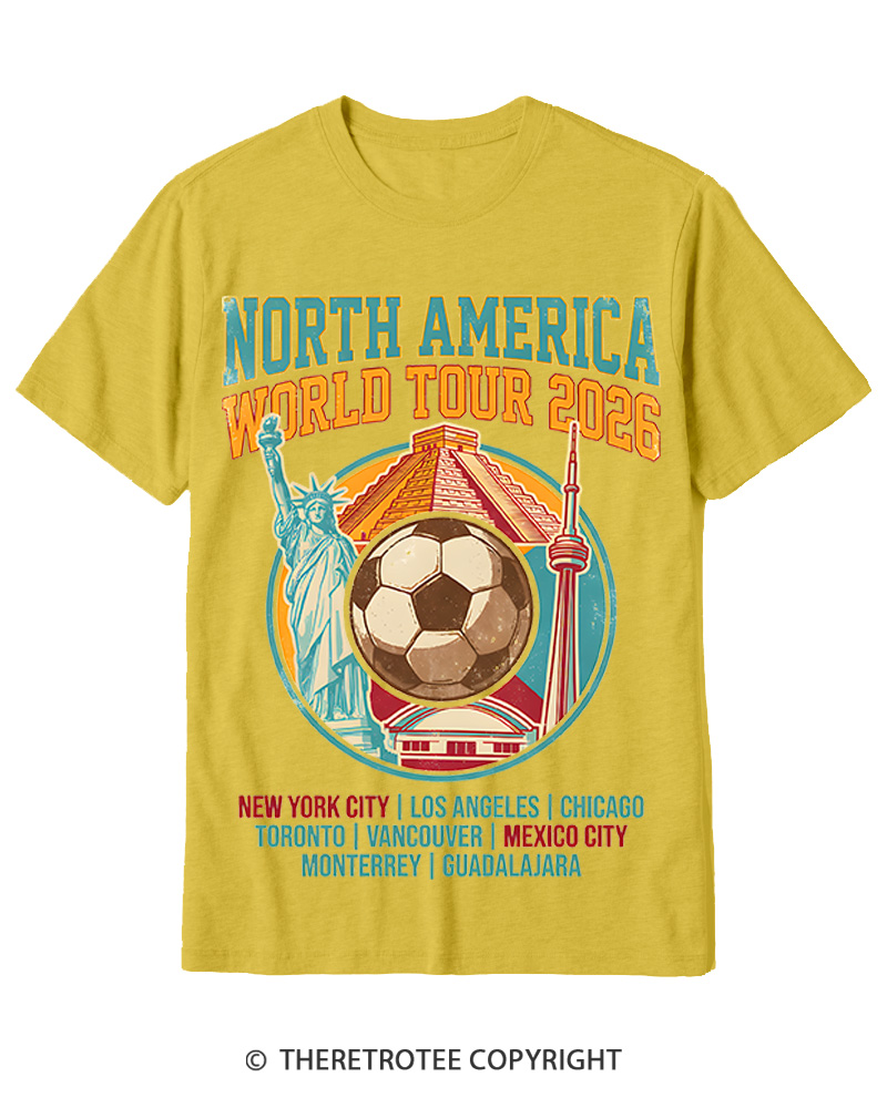 TheRetroTee 2026 World Tour Soccer Cotton T-Shirt