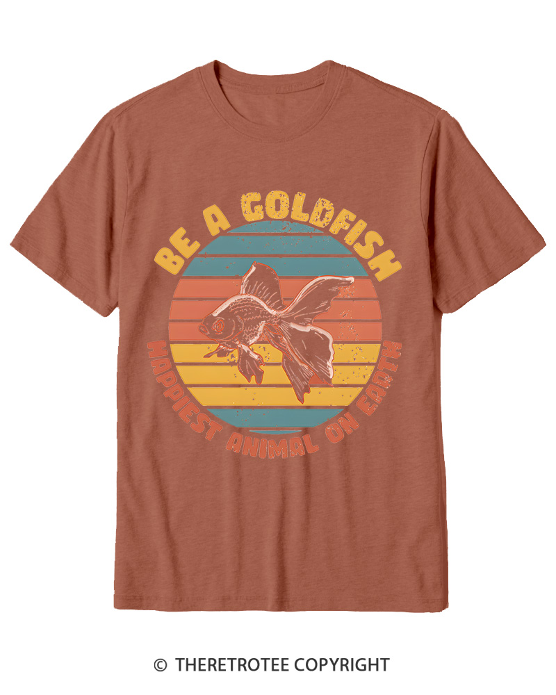 TheRetroTee Be A Goldfish 1970s Cotton T-Shirt