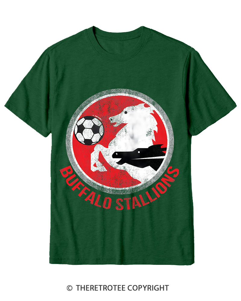 TheRetroTee Buffalo Stallions 1984 Cotton T-Shirt TheRetroTee Buffalo Stallions 1984 Cotton T-Shirt