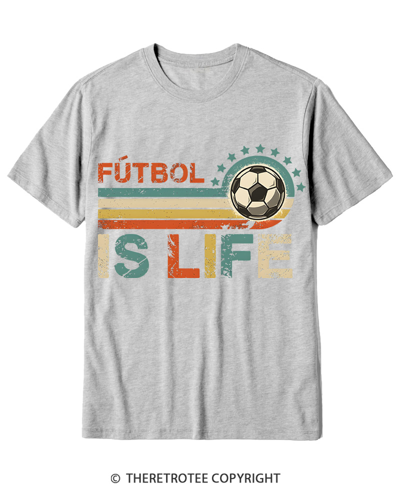 TheRetroTee Futbol Is Life 1970s Cotton T-Shirt