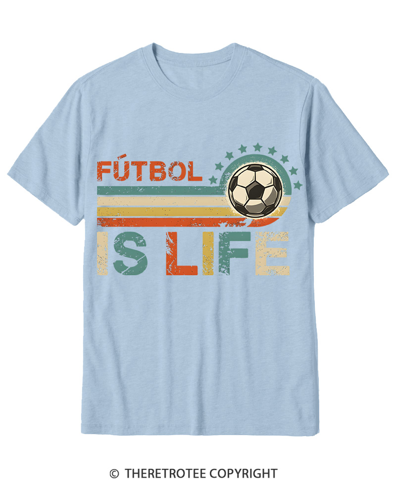 TheRetroTee Futbol Is Life 1970s Cotton T-Shirt