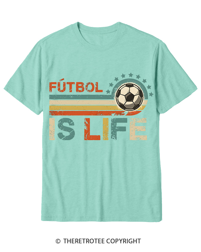 TheRetroTee Futbol Is Life 1970s Cotton T-Shirt