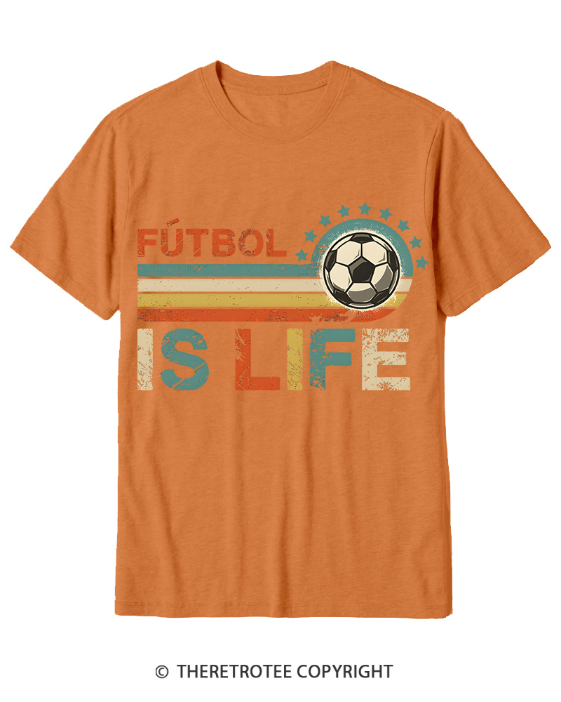 TheRetroTee Futbol Is Life 1970s Cotton T-Shirt