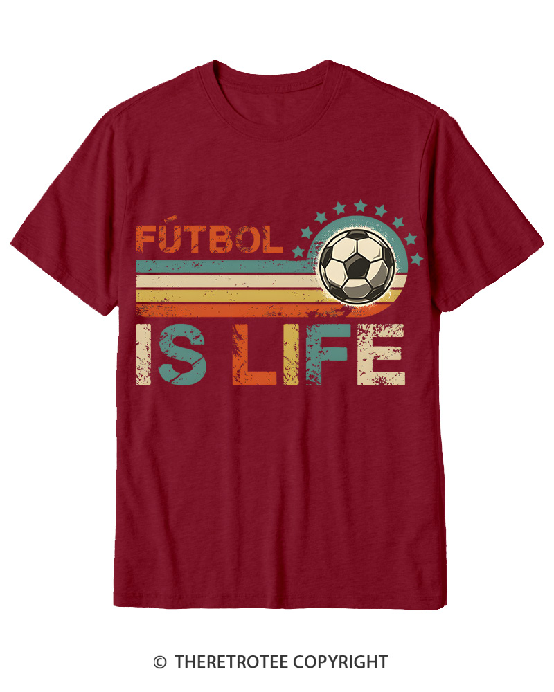 TheRetroTee Futbol Is Life 1970s Cotton T-Shirt
