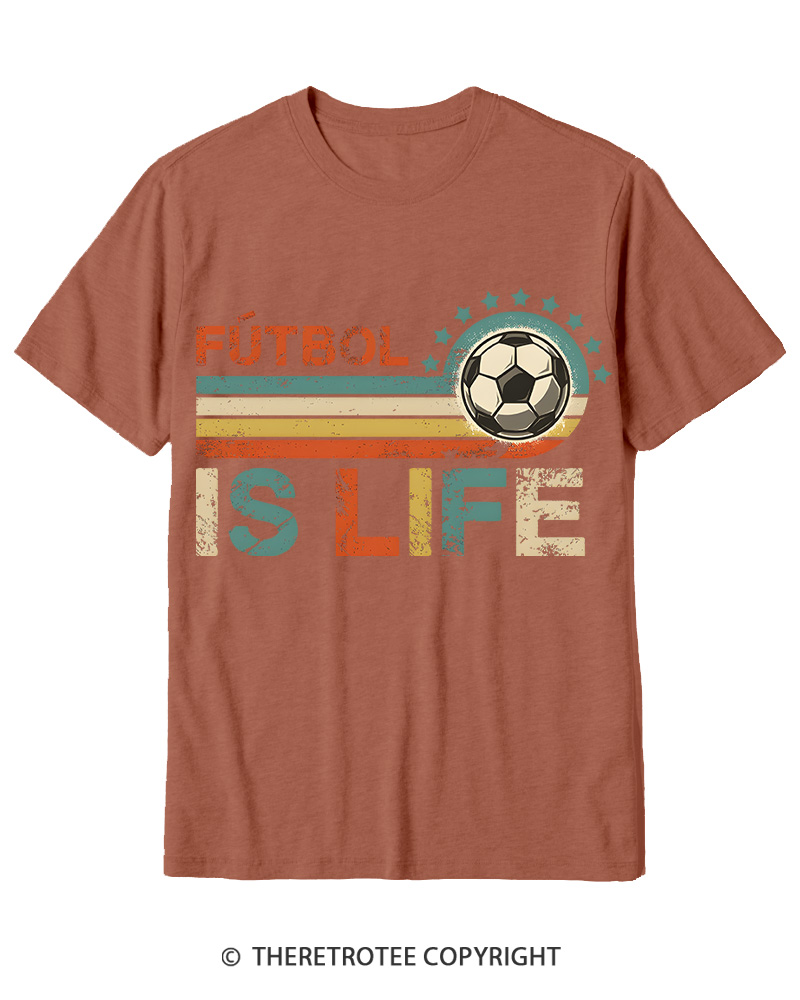 TheRetroTee Futbol Is Life 1970s Cotton T-Shirt