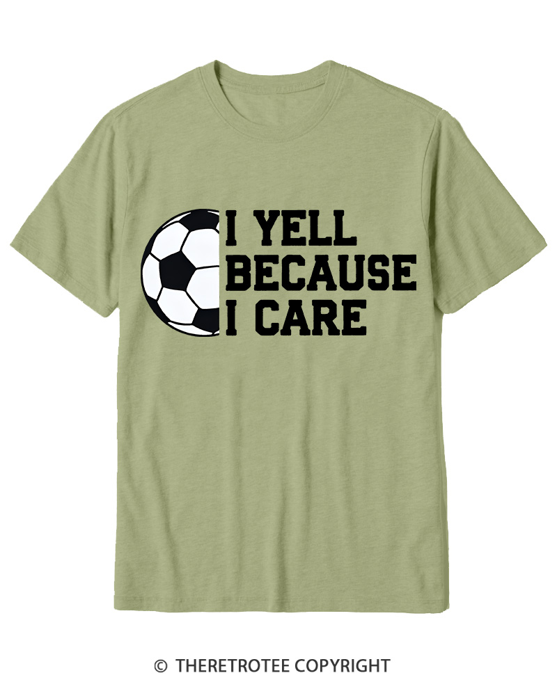 TheRetroTee I Yell Because I Care 1990s Cotton T-Shirt