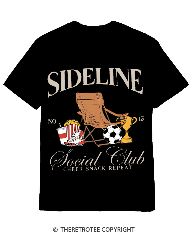 TheRetroTee Sideline Social Club 1990s Cotton T-Shirt