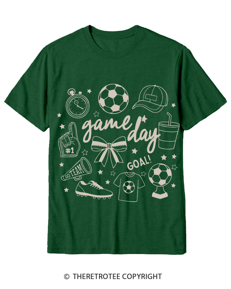 TheRetroTee Soccer Doodles 1990s Cotton T-Shirt