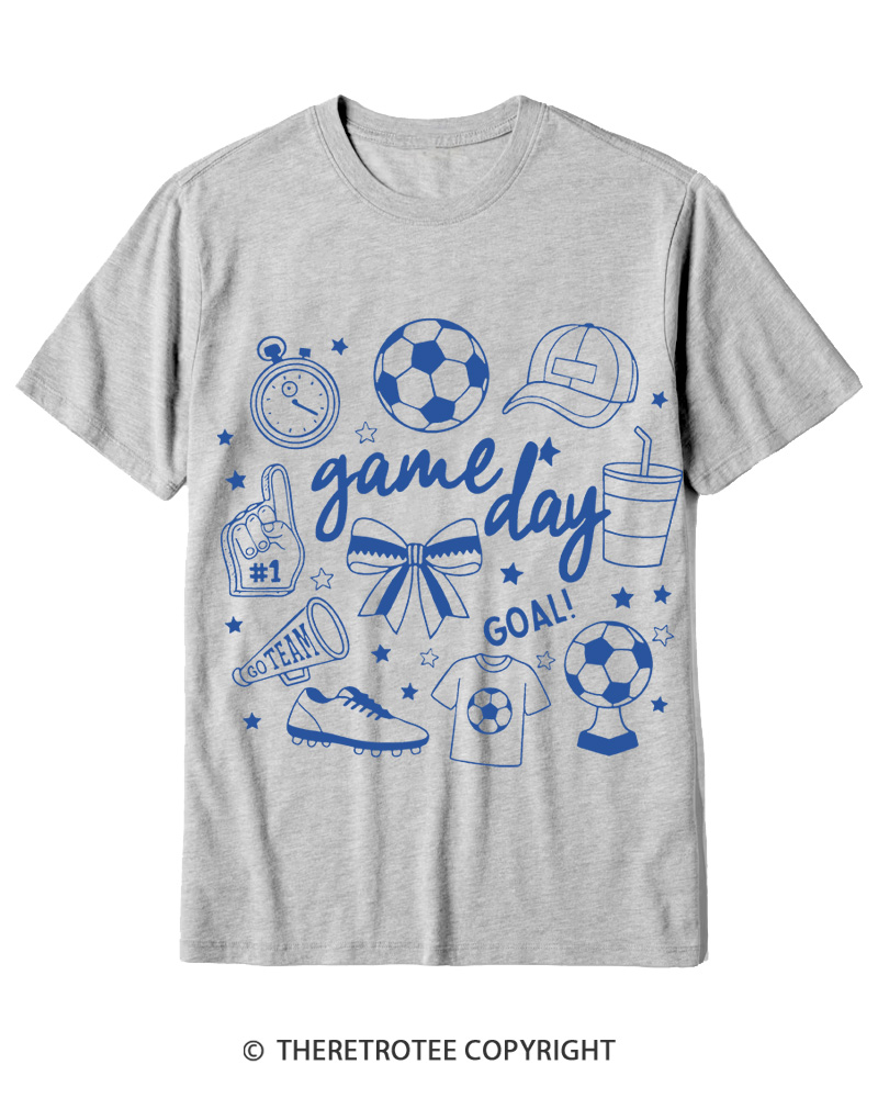 TheRetroTee Soccer Doodles 1990s Cotton T-Shirt