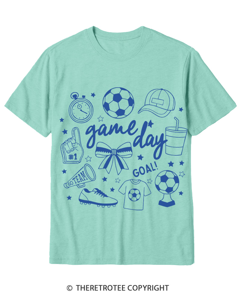 TheRetroTee Soccer Doodles 1990s Cotton T-Shirt