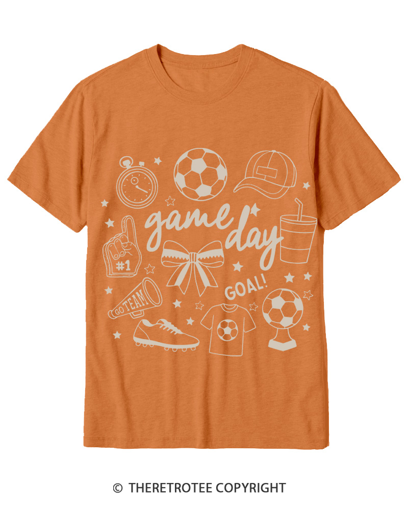 TheRetroTee Soccer Doodles 1990s Cotton T-Shirt