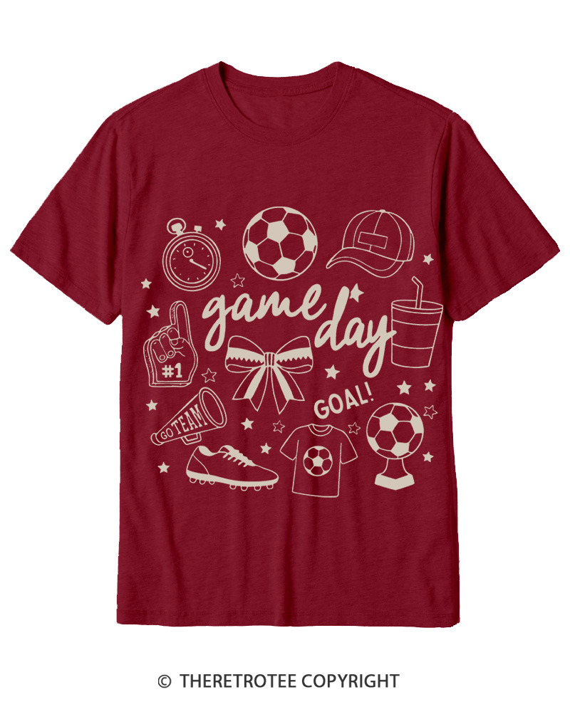 TheRetroTee Soccer Doodles 1990s Cotton T-Shirt