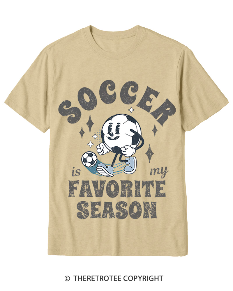 TheRetroTee Soccer is My Favorite Season 1970s Cotton T-Shirt