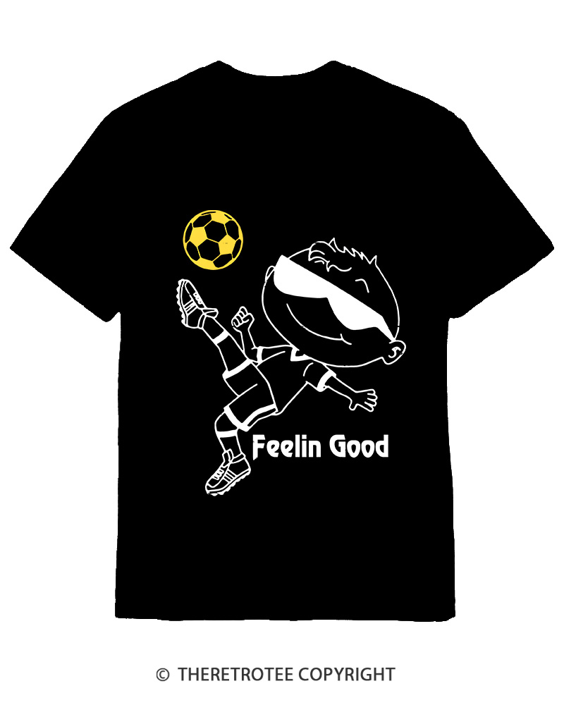 TheRetroTee Soccer Player Graphic 1990s Cotton T-Shirt