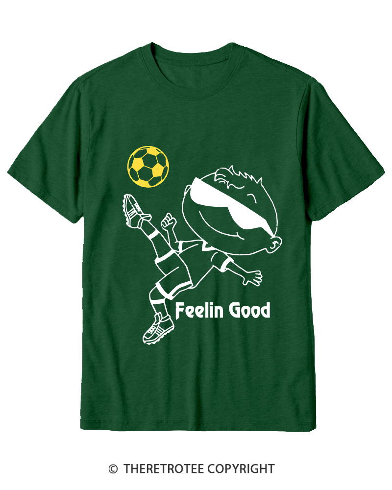 TheRetroTee Soccer Player Graphic 1990s Cotton T-Shirt