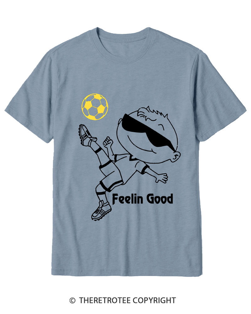 TheRetroTee Soccer Player Graphic 1990s Cotton T-Shirt
