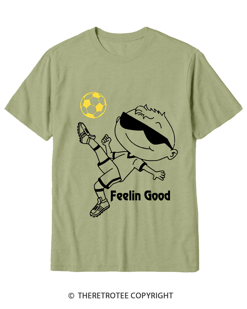 TheRetroTee Soccer Player Graphic 1990s Cotton T-Shirt
