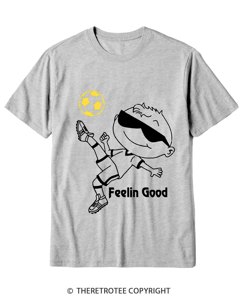 TheRetroTee Soccer Player Graphic 1990s Cotton T-Shirt