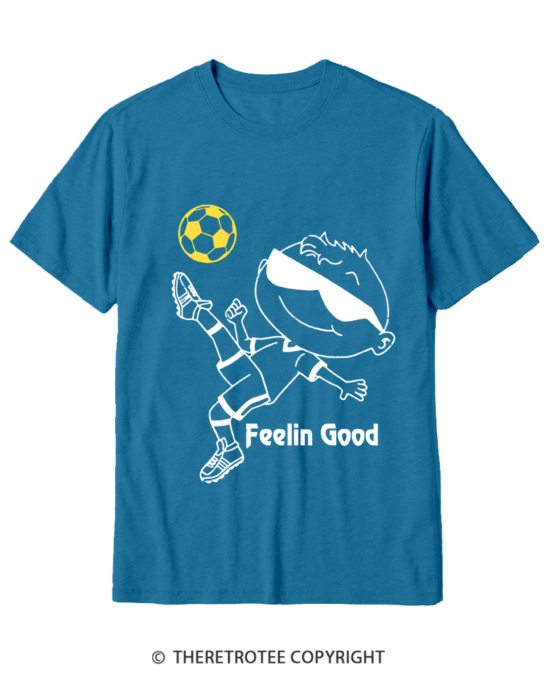 TheRetroTee Soccer Player Graphic 1990s Cotton T-Shirt