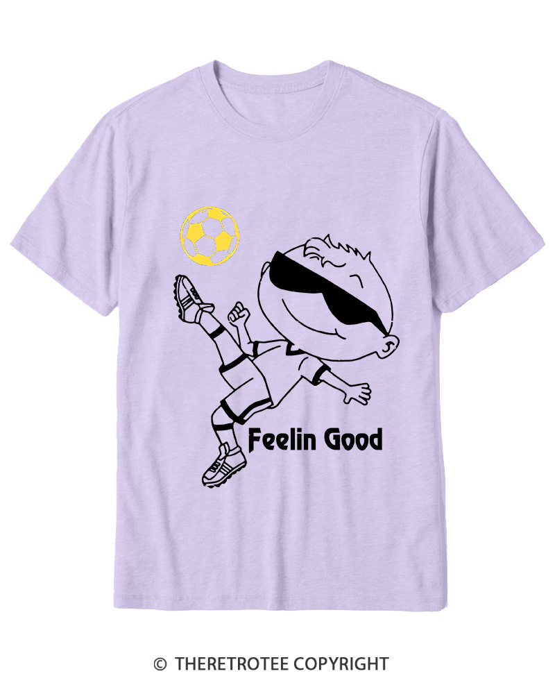 TheRetroTee Soccer Player Graphic 1990s Cotton T-Shirt