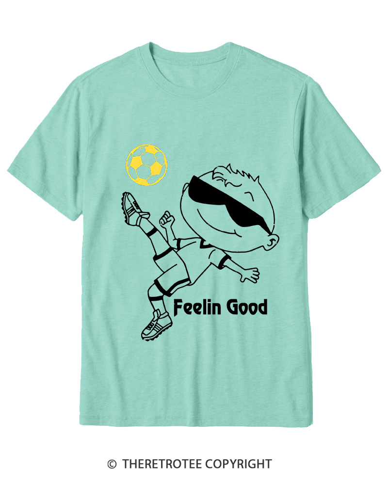 TheRetroTee Soccer Player Graphic 1990s Cotton T-Shirt